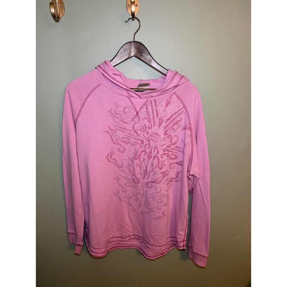 Harley-Davidson Pink Graphic Hoodie 2XL Long Sleeve Y2K Biker Top - Size XXL